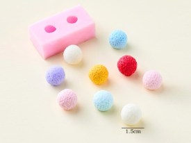 Molde silicona 2 bolitas texturadas